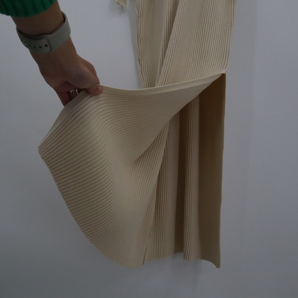 Joie Knit Midi Dress Womens L Beige Ribbed Classic Boho Staple Casual Chic - Picture 7 of 16